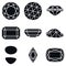 Gemstone Shapes Icons, Vector Illustration