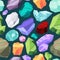 Gemstones pattern. Luxury ruby diamond crystal brilliant textile design garish vector seamless background