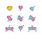 Gender Color Icon Set. Shape Heart. Vector