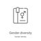 gender diversity icon vector from gender identity collection. Thin line gender diversity outline icon vector illustration. Linear