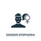Gender Dysphoria icon. Monochrome simple Lgbt icon for templates, web design and infographics