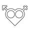 Gender equal. Male, female symbol isolated vector