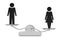 Gender Equality Concept. Black Man and Woman icons on a Simple Weighting Scale. 3d Rendering