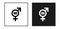 Gender equality icon. Equity parity men and women logo. Collection of black and white icons isolated on background. Rights gender.