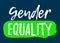 Gender Equality label. Font with Brush. Equal Rights