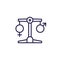 gender equality line icon with scales