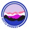 Gender Fluid flag with mountain pattern. Hills with pride colors