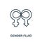 Gender-Fluid icon from lgbt collection. Simple line Gender-Fluid icon for templates, web design and infographics