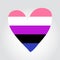 Gender fluidity pride flag in a form of heart