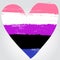 Gender fluidity pride flag in a form of heart
