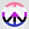 Gender fluidity pride flag in a form of peace symbol