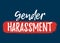 Gender Harassment label. Font with Brush. Equal Rights