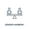 Gender Harmony icon from life skills collection. Simple line Gender Harmony icon for templates, web design and infographics