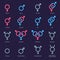 Gender icon. Male female couple lgbt men woman lesbian vector flat sexual symbols