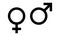 Gender icon set. The sign of a woman, a man, a non-binary gender identity, androgynous and intersex, transgender. Symbol of male,