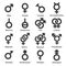 Gender Icons Set on White Background. Vector