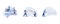 Gender inequality, broken communication, businessman market manipulator play battle rope to control market graph, set flat vector