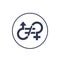 Gender inequality icon, vector sign