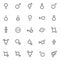 Gender line icons set