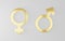 Gender. Male and Female 3d symbol sign, Man and Woman golden icon on white background for graphic and web de