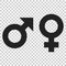 Gender male and female sign vector icon. Men and women concept i