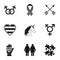 Gender minorities icons set, simple style