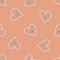 Gender neutral love heart seamless vector background. Simple whimsical romantic 2 tone pattern. Kids nursery wallpaper