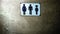 Gender neutral sign for the restroom. Inclusive concept. Space for text