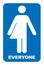 Gender neutral sign. Transgender restroom sign. Vector illustration. Blue symbol isolated on white. Mandatory banner. Toilett for