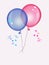 Gender party with balloons blue and pink