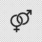 Gender sign vector icon. Men and woomen concept icon