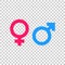 Gender sign vector icon. Men and woomen concept icon