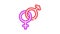 gender signs together color icon animation