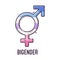 Gender symbol Bigender. Signs of sexual orientation. Vector.