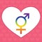 Gender Symbols Bisexual Heart.