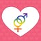 Gender Symbols Bisexual Heart. Vector illustration.