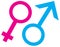 Gender symbols isolated on white background