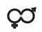 Gender symbols man and woman, gender equality illustration, isolated pictograms