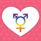 Gender Symbols Transgender Heart.