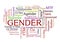 Gender Word Tag Cloud, shows words related to sex identification