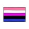 Genderfluid pride flag doodle icon, vector color line illustration