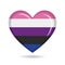 Genderfluid pride flag in heart shape vector illustration
