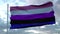 Genderfluidity Pride Flag city waving in the wind against deep beautiful clouds sky. 3d rendering