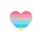 Genderflux flag heart, LGBTQ community flag, vector color illustration