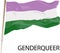 Genderqueer pride flag being waved.