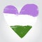 Genderqueer pride flag in a form of heart