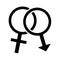 Genders male and female symbols silhouette style icon