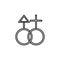 genders, sexual abuse line icon. Signs and symbols can be used for web, logo, mobile app, UI, UX