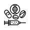 gene therapy cryptogenetics line icon vector illustration