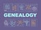 Genealogy word concepts purple banner